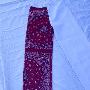 maroon bandana jeans